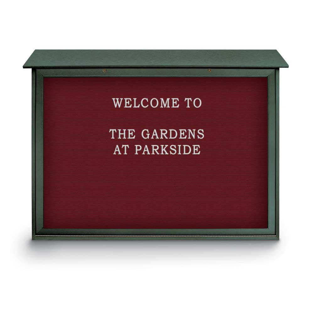 Enclosed Letter Board: 52" Wide, 40" High, Fabric, Berry