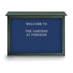 Enclosed Letter Board: 52" Wide, 40" High, Laminate, Blue