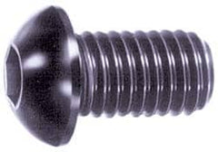 Button Socket Cap Screw: 3/8-16, 1/2" Length Under Head, Alloy Steel, Black Oxide