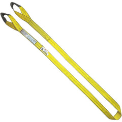 Twisted Eye & Eye, Type 4 Web Sling: 14' Long, 3" Wide, 9300 lb Vertical Capacity, Nylon