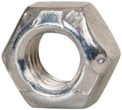 Hex Lock Nut: Distorted Thread, Grade C Steel, Clear Cadmium Finish