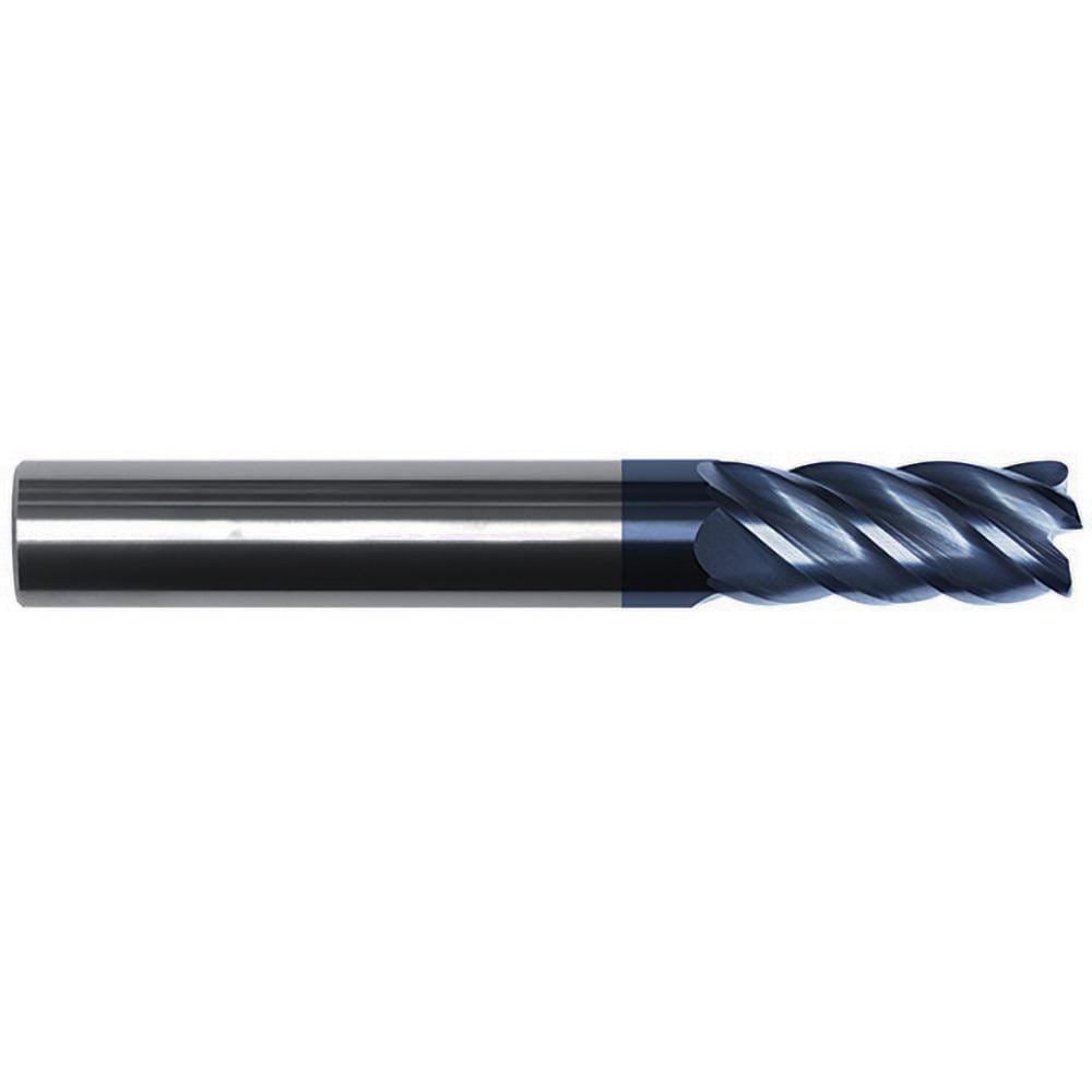 Corner Radius End Mill: 5/8" Dia, 3/4" LOC, 0.0625" Radius, 5 Flute, Solid Carbide