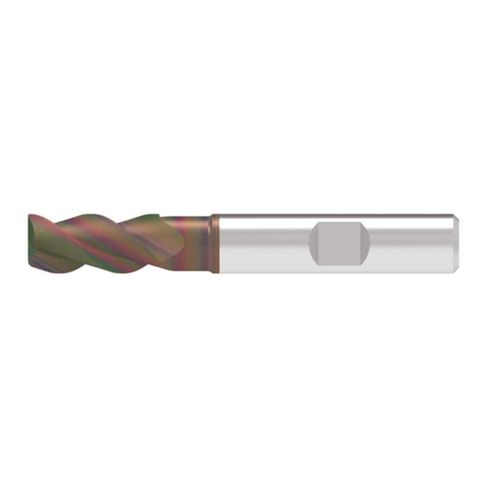 Corner Chamfer End Mill: 15.00 mm Dia, 36.00 mm LOC, 3 Flute, 0.20 mm Chamfer Width, Solid Carbide