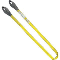 Twisted Eye & Eye, Type 4 Web Sling: 6' Long, 2" Wide, 6400 lb Vertical Capacity, Nylon