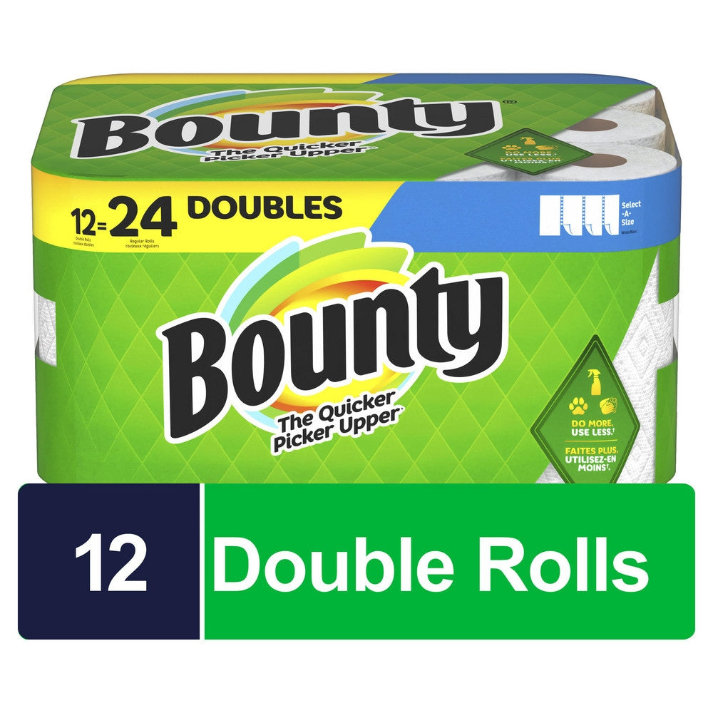 Bounty Select-A-Size Paper Towels, Double Roll, White, 12 Count