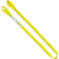 Flat Eye & Eye, Type 3 Web Sling: 4' Long, 3" Wide, 9300 lb Vertical Capacity, Nylon