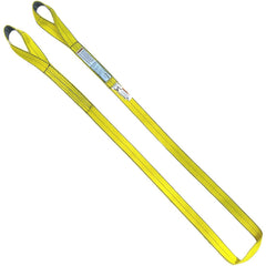 Twisted Eye & Eye, Type 4 Web Sling: 8' Long, 2" Wide, 6400 lb Vertical Capacity, Polyester