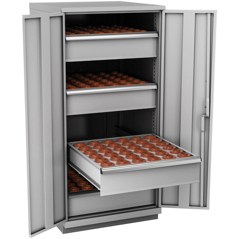 CNC Storage Cabinets; Cabinet Type: Modular; Taper Size: HSK40; Number Of Doors: 2.000; Number Of Drawers: 4.000; Color: Light Gray; Material: Steel