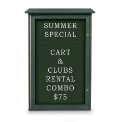 Enclosed Letter Board: 42" Wide, 26" High, Fabric, Woodland Green