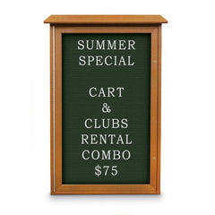 Enclosed Letter Board: 42" Wide, 26" High, Fabric, Woodland Green