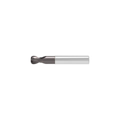 Corner Radius End Mill: 0.50 mm Dia, 1.00 mm LOC, 0.10 mm Radius, 2 Flute, Solid Carbide