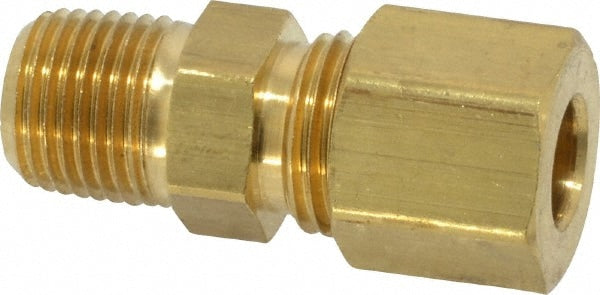 Compression Tube Connector: 1/8" Tube OD, Compression x MNPT