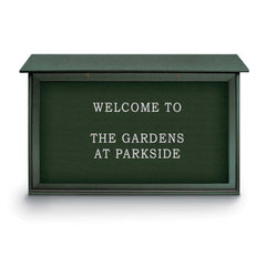 Enclosed Letter Board: 45" Wide, 30" High, Fabric, Woodland Green