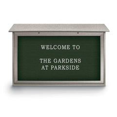 Enclosed Letter Board: 45" Wide, 30" High, Fabric, Woodland Green