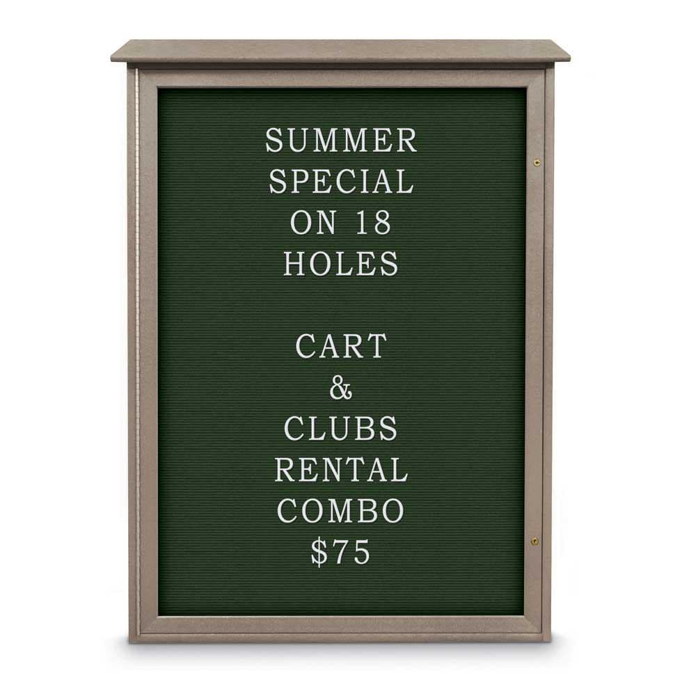 Enclosed Letter Board: 54" Wide, 38" High, Fabric, Woodland Green