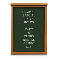 Enclosed Letter Board: 54" Wide, 38" High, Fabric, Woodland Green