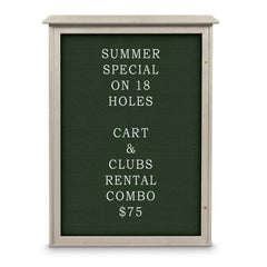 Enclosed Letter Board: 54" Wide, 38" High, Fabric, Woodland Green