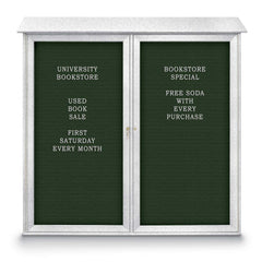 Enclosed Letter Board: 48" Wide, 48" High, Fabric, Woodland Green