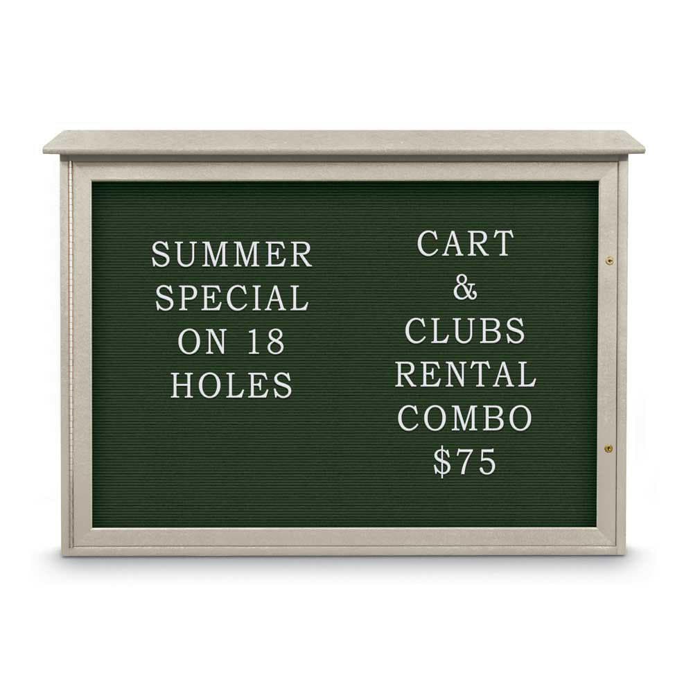 Enclosed Letter Board: 48" Wide, 36" High, Fabric, Woodland Green