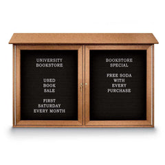 Enclosed Letter Board: 45" Wide, 30" High, Laminate, Black