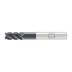 Corner Radius End Mill: 8.00 mm Dia, 21.00 mm LOC, 0.20 mm Radius, 4 Flute, Solid Carbide