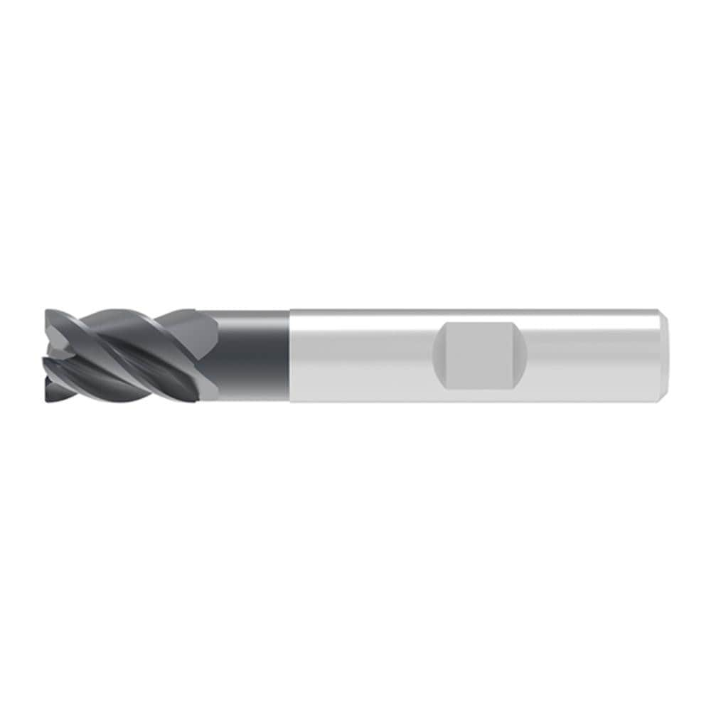 Corner Radius End Mill: 15.50 mm Dia, 22.00 mm LOC, 0.32 mm Radius, 4 Flute, Solid Carbide