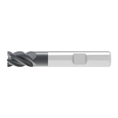 Corner Radius End Mill: 7.00 mm Dia, 11.00 mm LOC, 0.20 mm Radius, 4 Flute, Solid Carbide