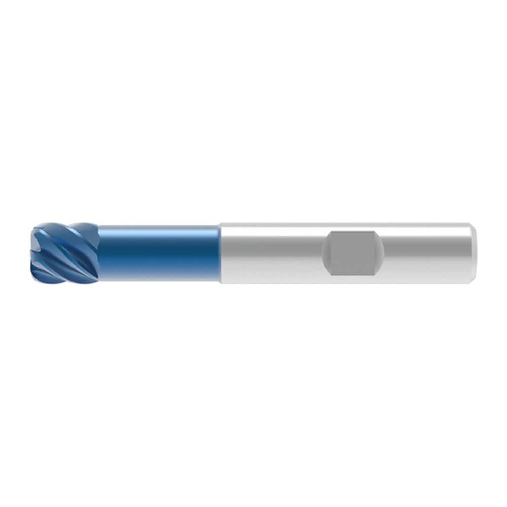 Corner Radius End Mill: 20.00 mm Dia, 20.00 mm LOC, 2.50 mm Radius, 6 Flute, Solid Carbide