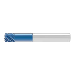 Corner Radius End Mill: 6.00 mm Dia, 7.00 mm LOC, 1.50 mm Radius, 6 Flute, Solid Carbide