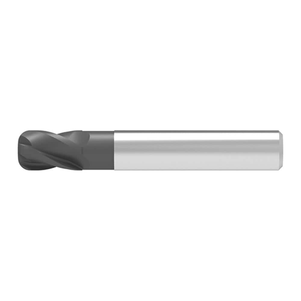 Corner Radius End Mill: 12.00 mm Dia, 16.00 mm LOC, 1.50 mm Radius, 4 Flute, Solid Carbide