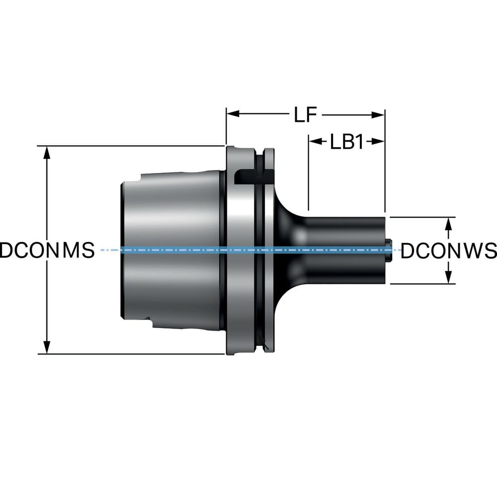 Modular Tool Holding System Adapters; Modular Connection Size: C4; Modular System Size: 125;C4; Projection (Decimal Inch): 2.5984; Projection (mm): 66.000; Overall Length (mm): 95; Overall Length (Decimal Inch): 3.7402; Through Coolant: Yes