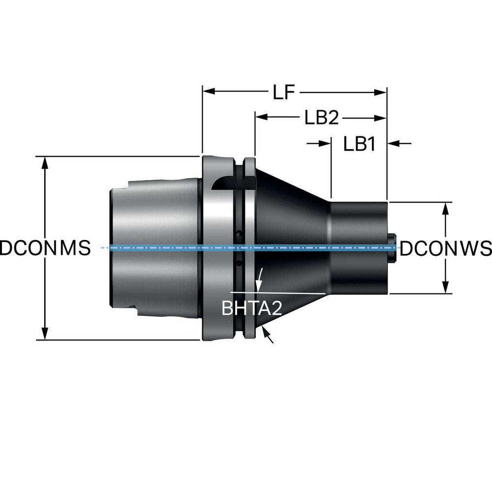 Modular Tool Holding System Adapters; Modular Connection Size: C8; Modular System Size: 125;C8; Projection (Decimal Inch): 3.9764; Projection (mm): 101.000; Overall Length (mm): 130; Overall Length (Decimal Inch): 5.1181; Through Coolant: Yes