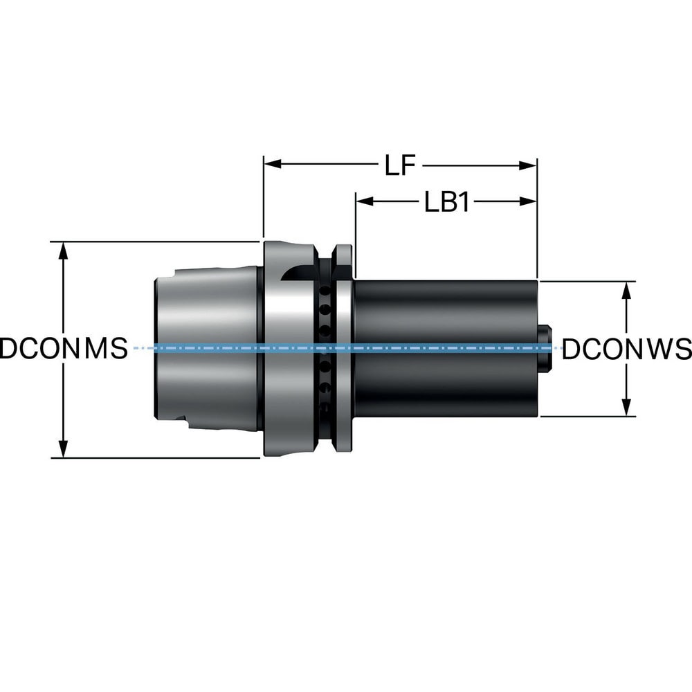 Modular Tool Holding System Adapters; Modular Connection Size: C5; Modular System Size: 80;C5; Projection (Decimal Inch): 3.7402; Projection (mm): 95.000; Overall Length (mm): 95; Overall Length (Decimal Inch): 3.7402; Through Coolant: Yes