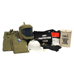 Arc Flash Clothing Kit: Size Medium, Cotton, Bib Overalls, Hoods & Jacket