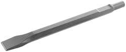 Hammer & Chipper Replacement Chisel: Flat, 1" Head Width, 12" OAL, 5/8" Shank Dia