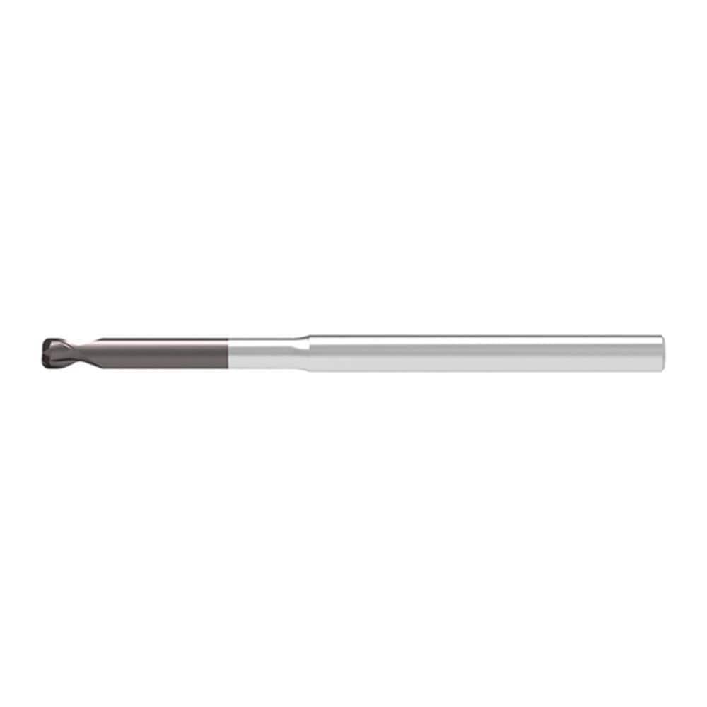 Corner Radius End Mill: 2.30 mm Dia, 2.30 mm LOC, 0.23 mm Radius, 2 Flute, Solid Carbide