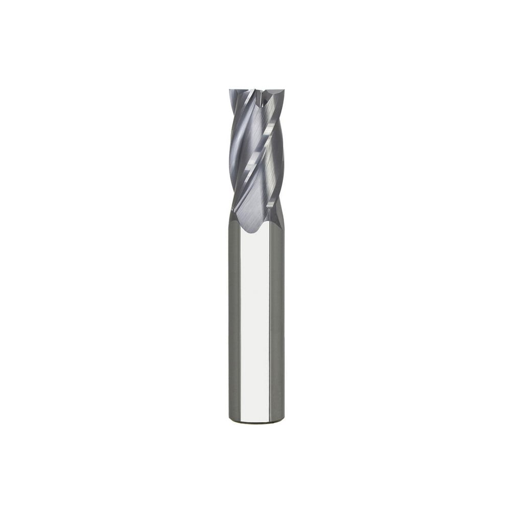 Square End Mill: 1" Dia, 4" LOC, 4 Flute, Solid Carbide