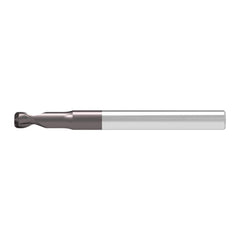 Corner Radius End Mill: 0.40 mm Dia, 0.40 mm LOC, 0.04 mm Radius, 2 Flute, Solid Carbide