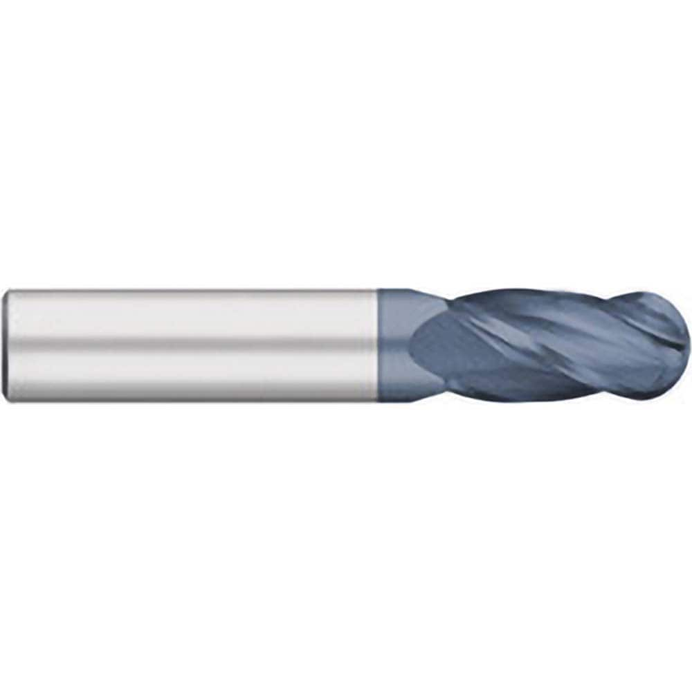 Ball End Mill: 5/16" Dia, 13/16" LOC, 4 Flute, Solid Carbide