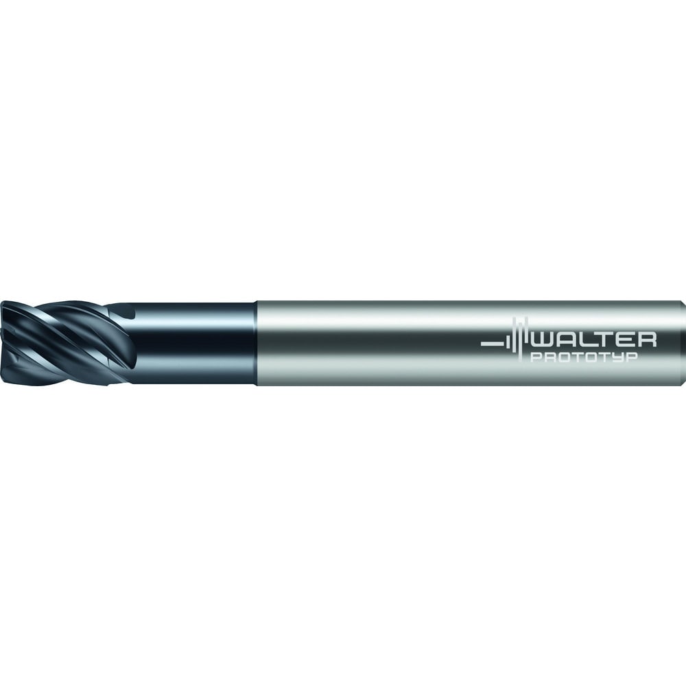 Corner Radius End Mill: 1/4" Dia, 3/8" LOC, 0.0200" Radius, 5 Flute, Solid Carbide