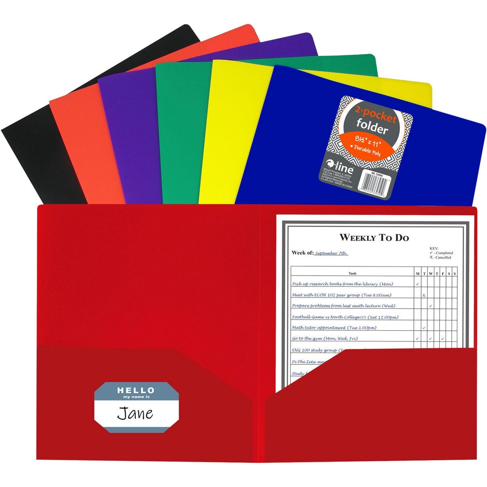 Portfolios, Report Covers & Pocket Binders; Color: Assorted; Overall Width: 9; Overall Length: 11.00; Material: Polypropylene