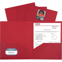 Portfolios, Report Covers & Pocket Binders; Color: Red; Overall Width: 9; Overall Length: 11.00; Material: Polypropylene