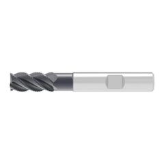 Corner Chamfer End Mill: 20.00 mm Dia, 38.00 mm LOC, 4 Flute, 0.43 mm Chamfer Width, Solid Carbide