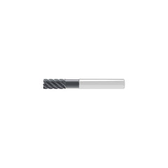 Corner Chamfer End Mill: 10.00 mm Dia, 22.00 mm LOC, 6 Flute, 0.20 mm Chamfer Width, Solid Carbide