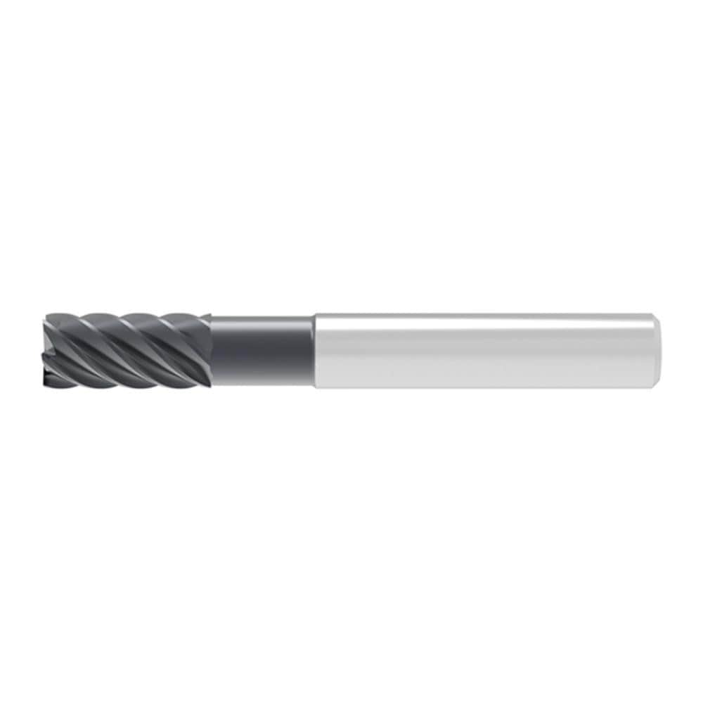 Corner Chamfer End Mill: 8.00 mm Dia, 19.00 mm LOC, 6 Flute, 0.12 mm Chamfer Width, Solid Carbide