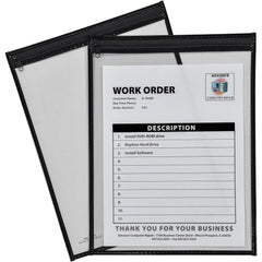 Document Protectors; Document Type: Shop Ticket Holder; Material: Vinyl; Color: Black; For Document Width: 9 in; For Document Length: 12 in