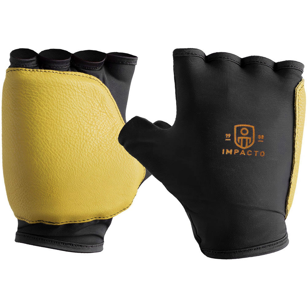 Work Gloves: Impacto Size Medium, Not Lined, Nylon, VEP & Grain Leather, General Purpose