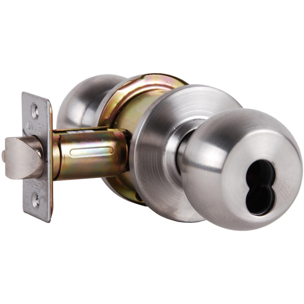 Knob Locksets; Type: Classroom; Key Type: Keyed Different; Material: Metal; Finish/Coating: Satin Stainless Steel; Compatible Door Thickness: 1-3/8" to 1-3/4"; Backset: 2.375; Lockset Grade: Grade 2