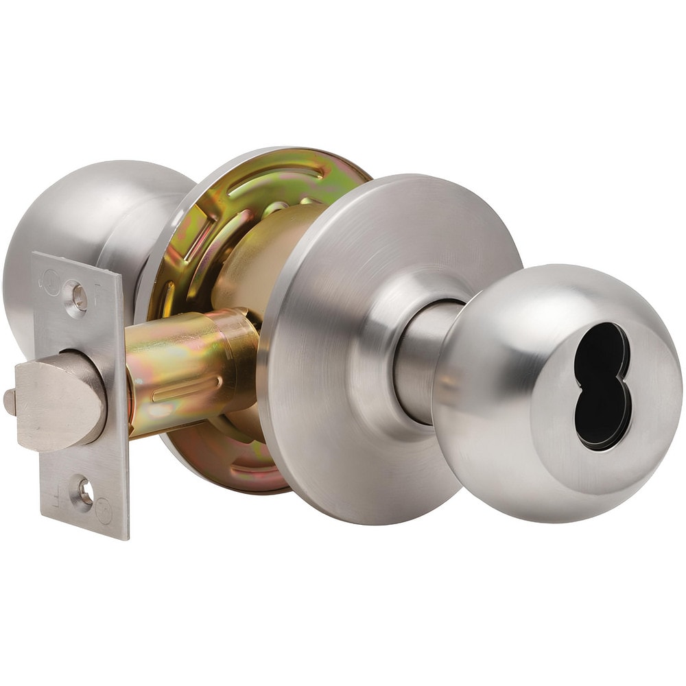 Knob Locksets; Type: Entrance; Key Type: Keyed Different; Material: Metal; Finish/Coating: Satin Stainless Steel; Compatible Door Thickness: 1-3/8" to 1-3/4"; Backset: 2.75; Lockset Grade: Grade 2