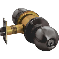 Knob Locksets; Type: Storeroom; Key Type: Keyed Different; Material: Metal; Finish/Coating: Oil-Rubbed Bronze; Compatible Door Thickness: 1-3/8" to 1-3/4"; Backset: 2.375; Lockset Grade: Grade 2